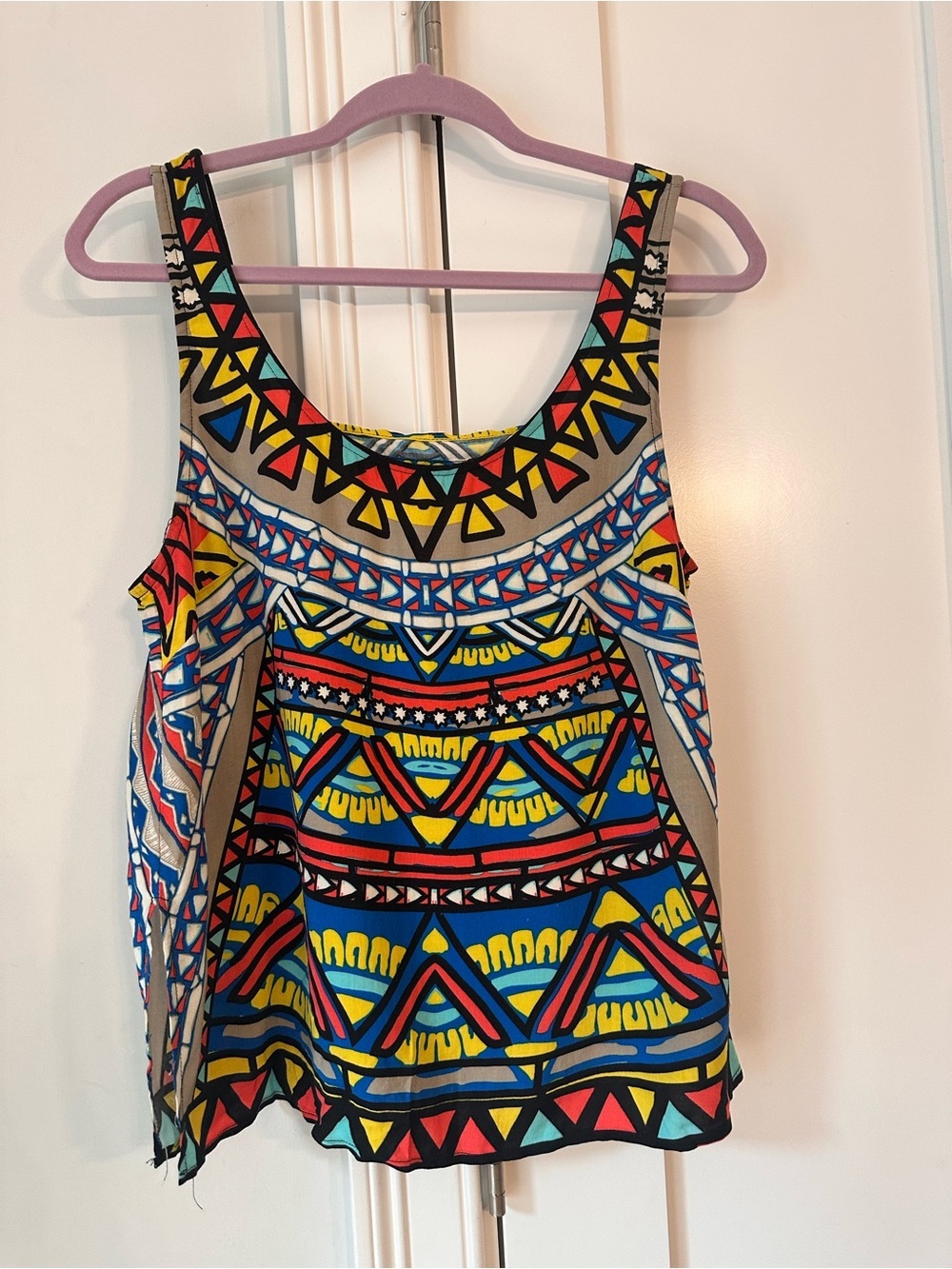 Flying Tomato Multicolor Geometric Scoop Neck Tank